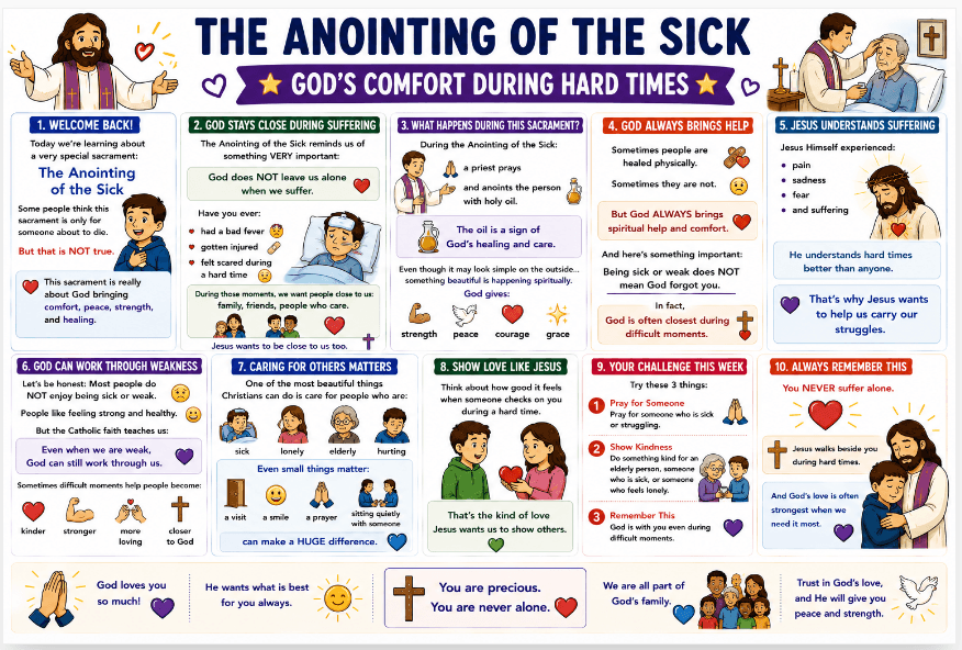OCIA Kids Version Session 12: Anointing of the Sick – God’s Care in Suffering and Healing