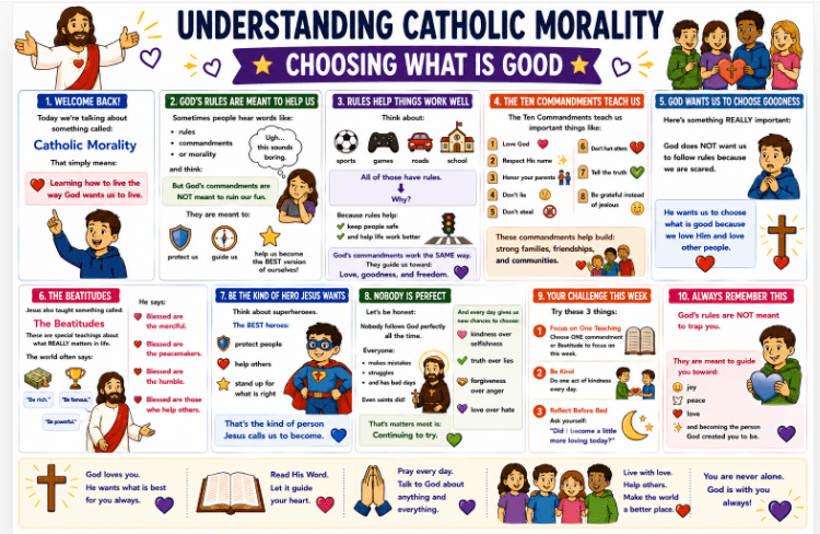 OCIA Kids Version Session 14: Catholic Morality I – Ten Commandments and Beatitudes