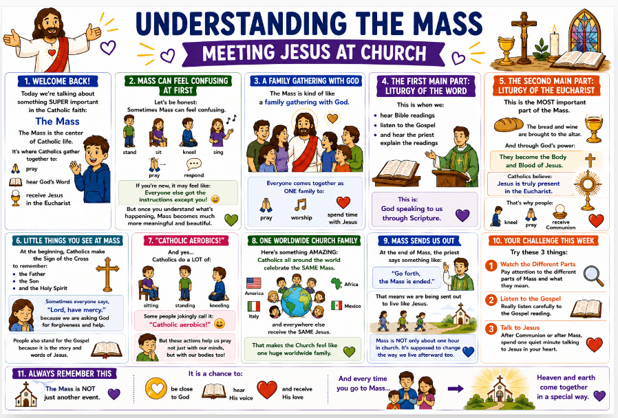 OCIA Kids Version Session 18: The Mass Walkthrough – Liturgy Explained Step by Step