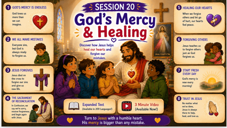 OCIA Kids Version Session 20: Scrutiny I – Healing from Sin, Relying on God’s Mercy