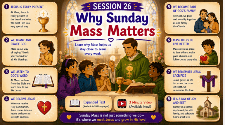 OCIA Kids Version Session 26: Living the Mass – Why Sunday Mass is Essential